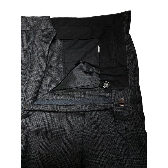 Brooks Brothers Wool & Cashmere Men Dress Pants Plaid Gray w36 33L Made in Italy - Picture 3 of 4
